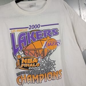 Los Angeles LA Lakers Vintage Y2K NBA Finals 2000 Shirt XL Basketball Shaq Kobe